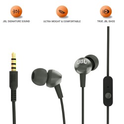 JBL C200SI, Premium in Ear Wired Earphones with Mic, Signature Sound, One Button Multi-Function Remote, Premium Metallic Finish