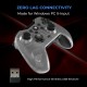 EvoFox Elite X Wireless Gamepad for PC with Dual Vibration Motors, 2 Macro Back Buttons, Low Latency Plug and Play, Free USB Extender, Translucent Shell (White)
