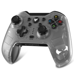 EvoFox Elite X Wireless Gamepad for PC with Dual Vibration Motors, 2 Macro Back Buttons, Low Latency Plug and Play, Free USB Extender, Translucent Shell (White)