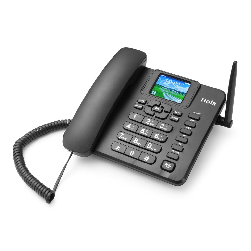 Hola F100 FWP Fixed landline Phone,Wireless with LCD Display, Quad Band,Dual Sim,Voice Recording,Auto Answering