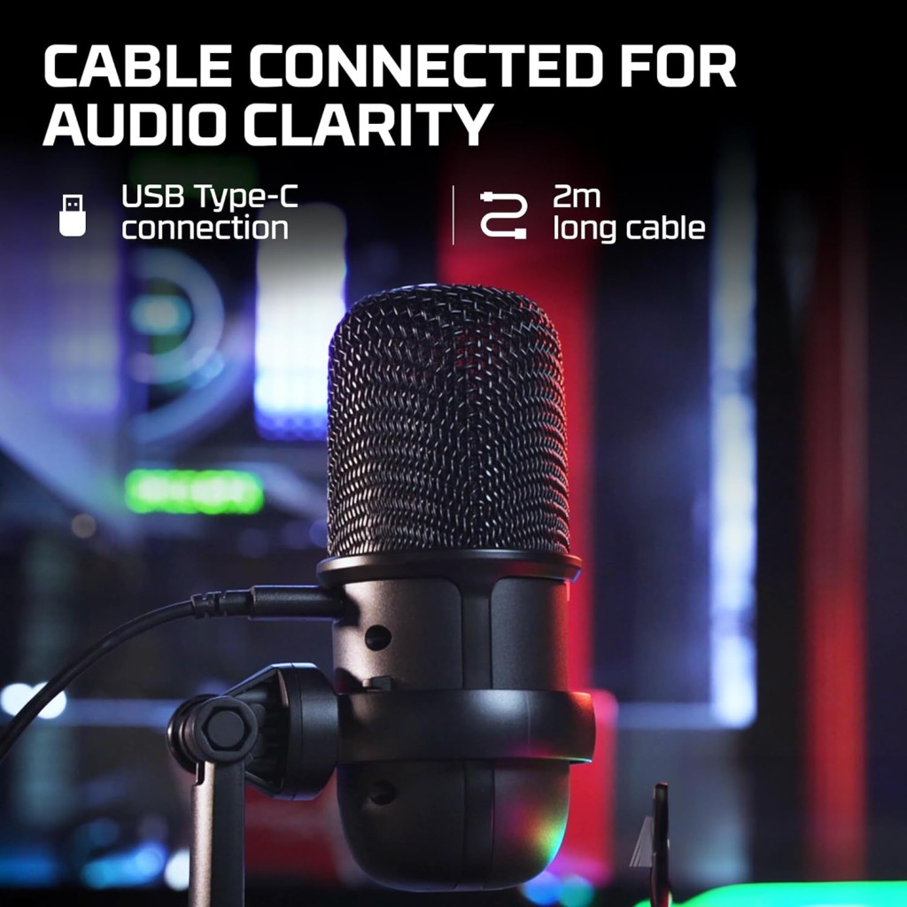 HyperX Solocast-USB Condenser Gaming Unidirectional Microphone,for Pc,Ps4,and Mac