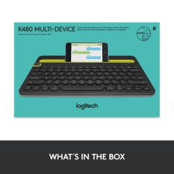 Logitech K480 Wireless Multi-Device Keyboard For Windows, Macos, With Pc, Mac, Laptop, Smartphone, Tablet - Black